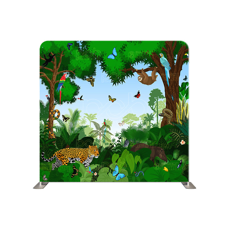 premium one pillowcover backdrops-Tropical animal forest