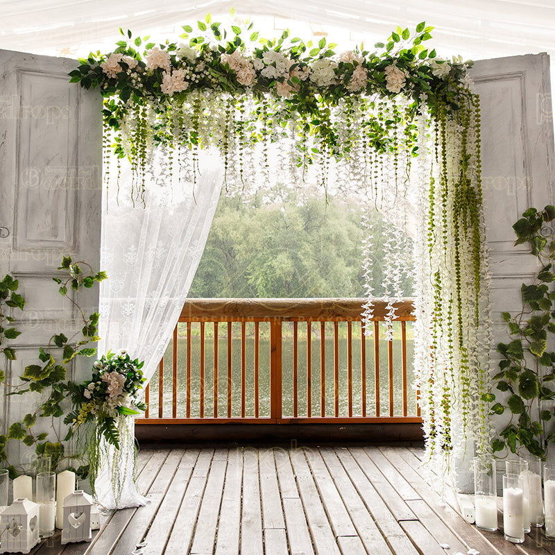 premium one pillowcover backdrops-LAKESIDE WEDDING