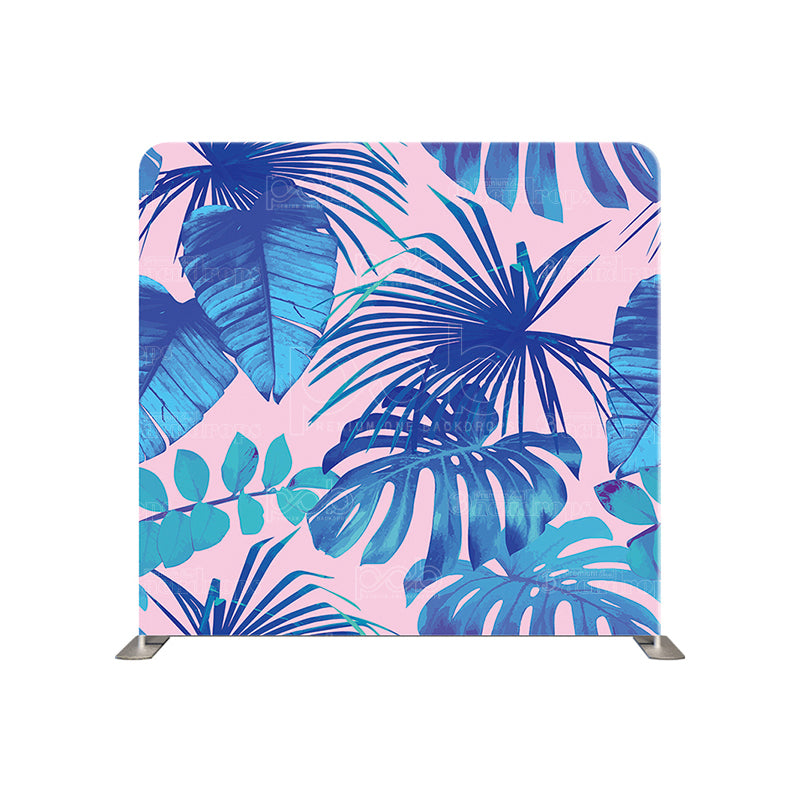 premium one pillowcover backdrops-LIGHT PINK BLUE PALM