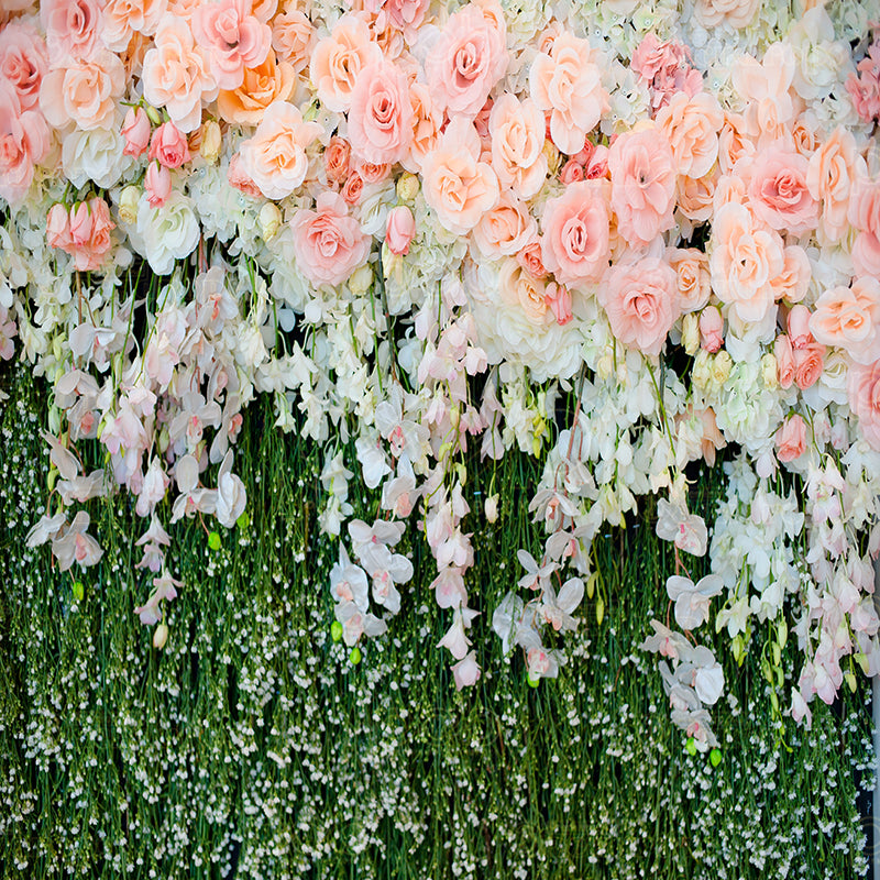 premium one pillowcover backdrops-LIGHT PINK GREENERY