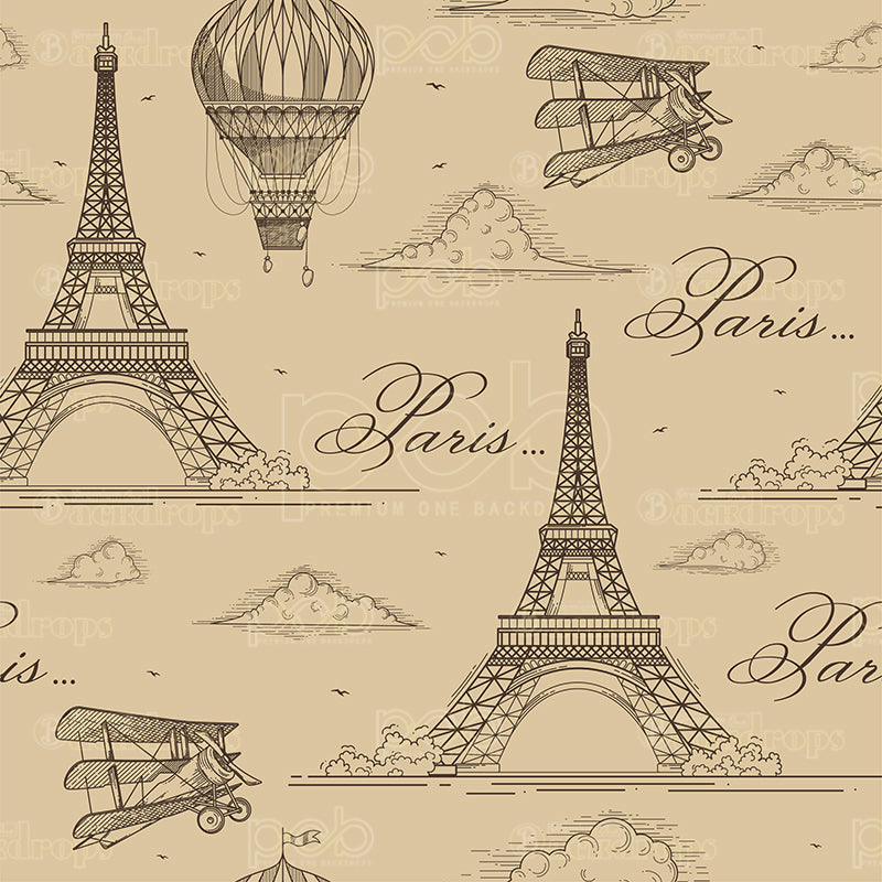 premium one pillowcover backdrops-Light Brown Paris