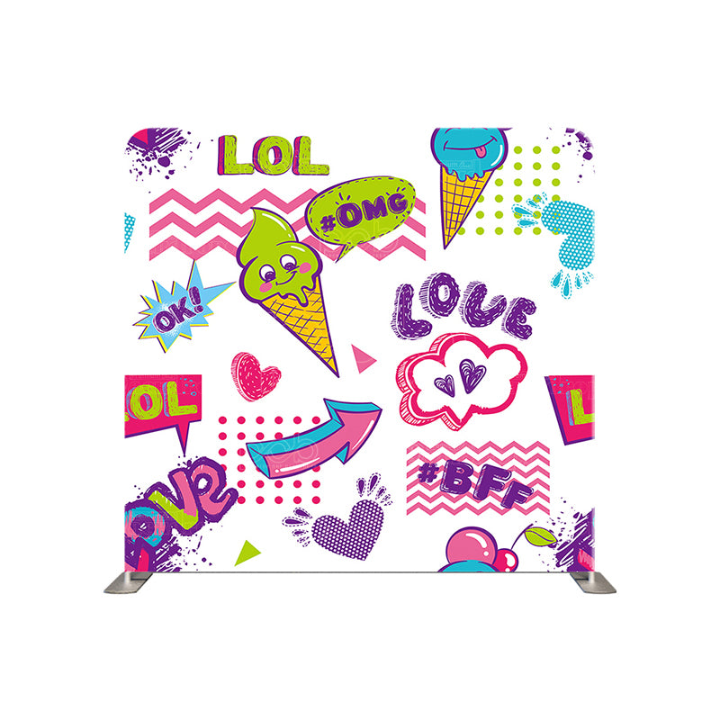 premium one pillowcover backdrops-Cartoon love