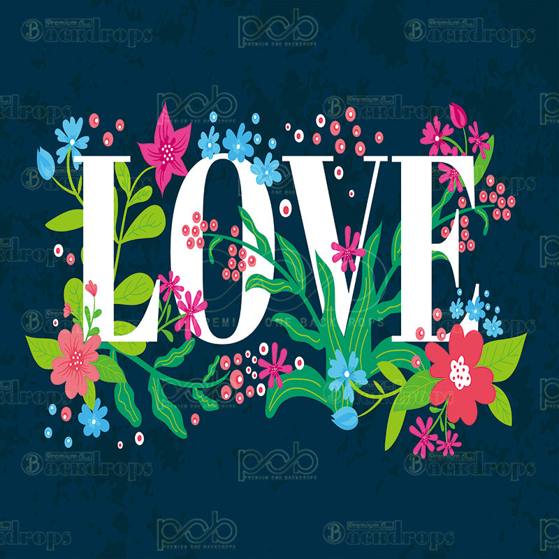 premium one pillowcover backdrops-Love Flowers