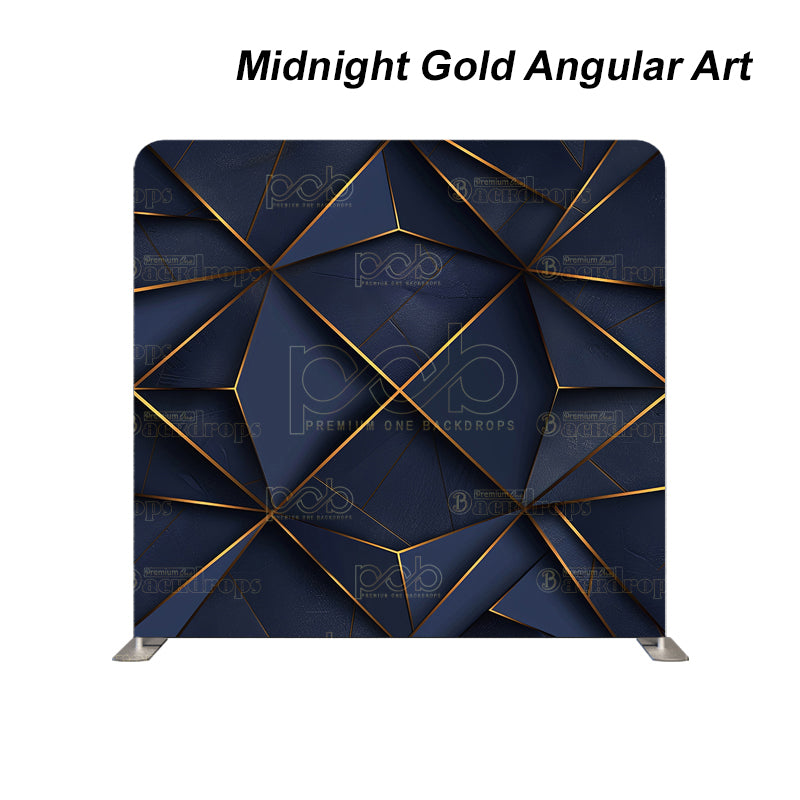 Pillow Cover Backdrop (Midnight Gold Angular Art)