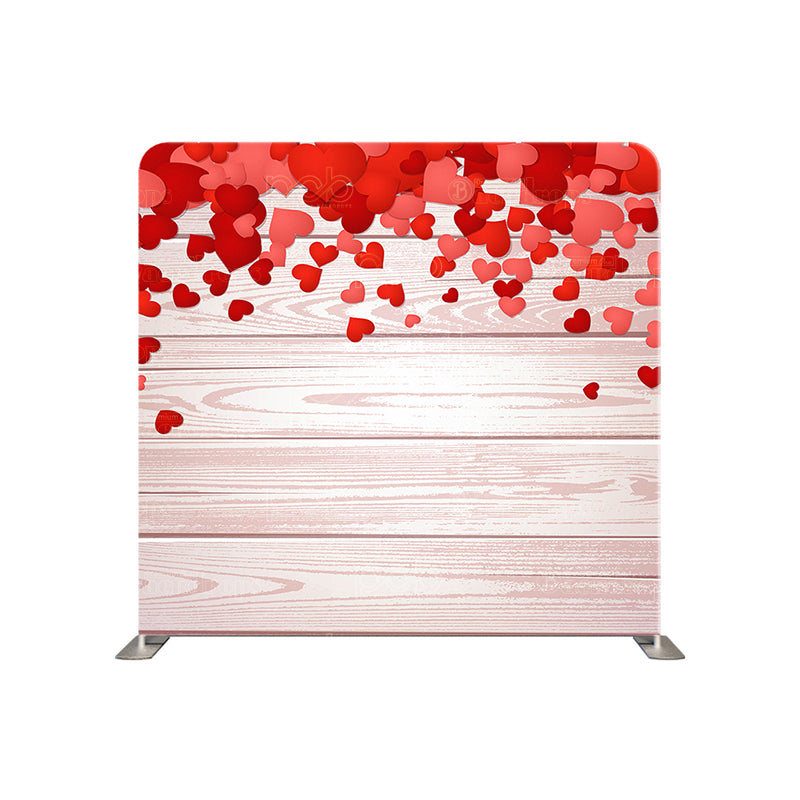 premium one pillowcover backdrops-Mini Red Hearts Wood