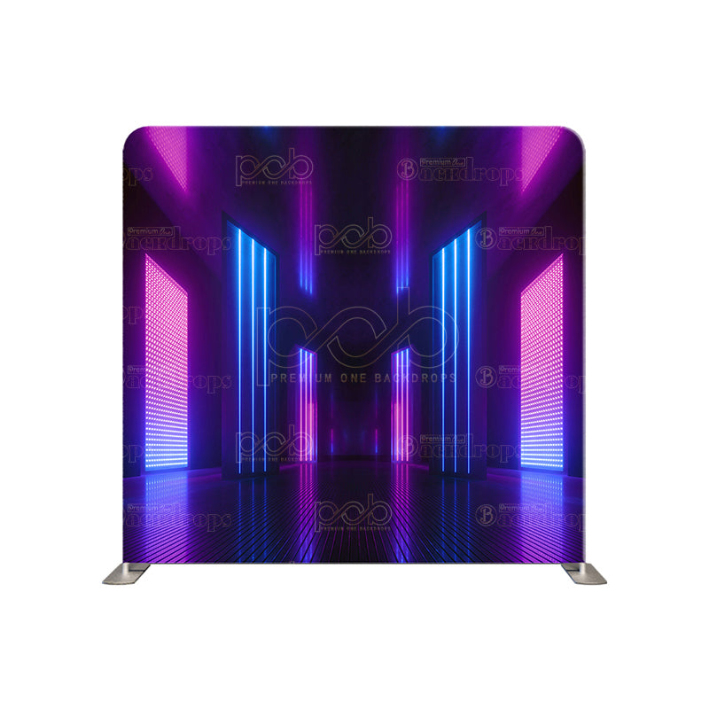 premium one pillowcover backdrops-Neon Pink And Purple Tunnel