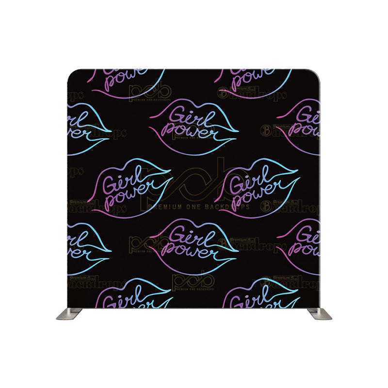 premium one pillowcover backdrops-Neon Power Lips