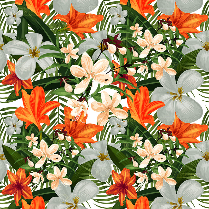 premium one pillowcover backdrops-Orange Leaf Flowers