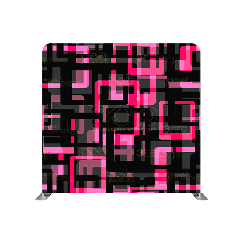 premium one pillowcover backdrops-PInk and Black Geometric