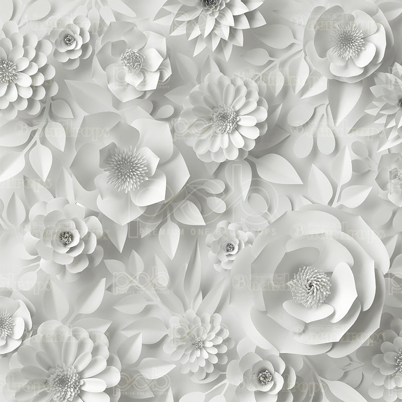 premium one pillowcover backdrops-Paper Floral White