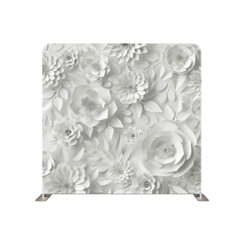 premium one pillowcover backdrops-3D Paper Floral White