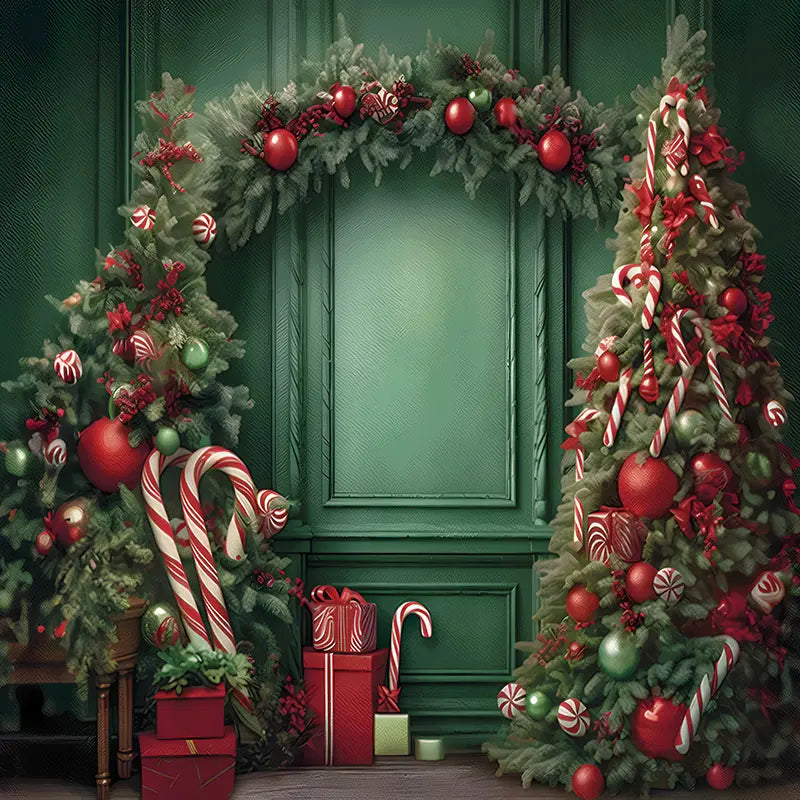 Pillow_Cover_Backdrops_Classical_Green_Wall_Christmas_Tree-pob-backdrops
