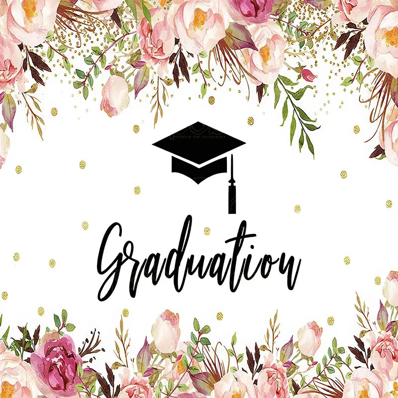 Pillow Cover Backdrop (Graduation Floral Whimsy)