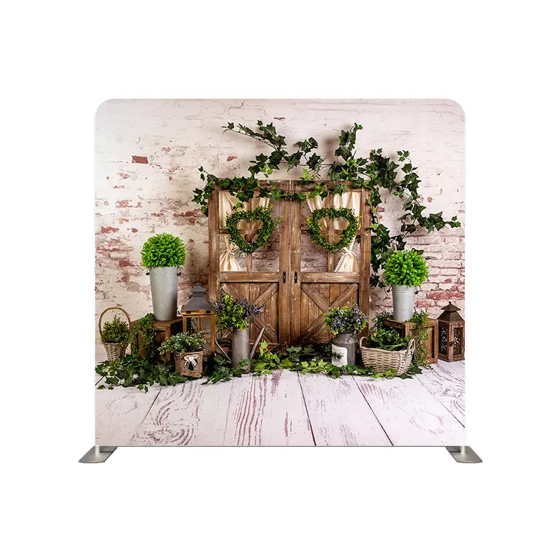 Pillow Cover Backdrop (Wooden Door Greenery)