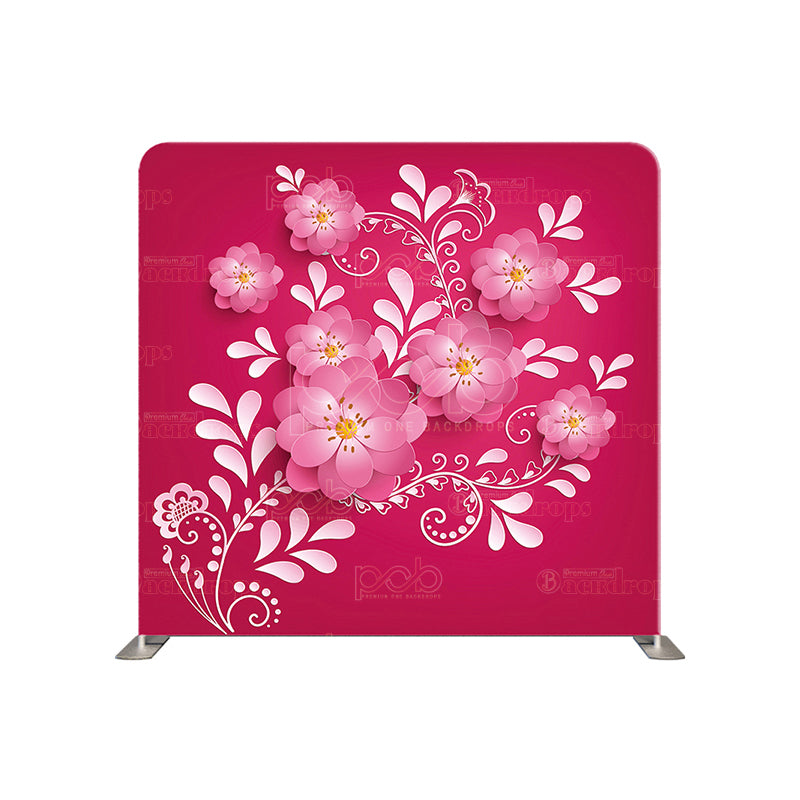 premium one pillowcover backdrops-Pink Flower Swivel