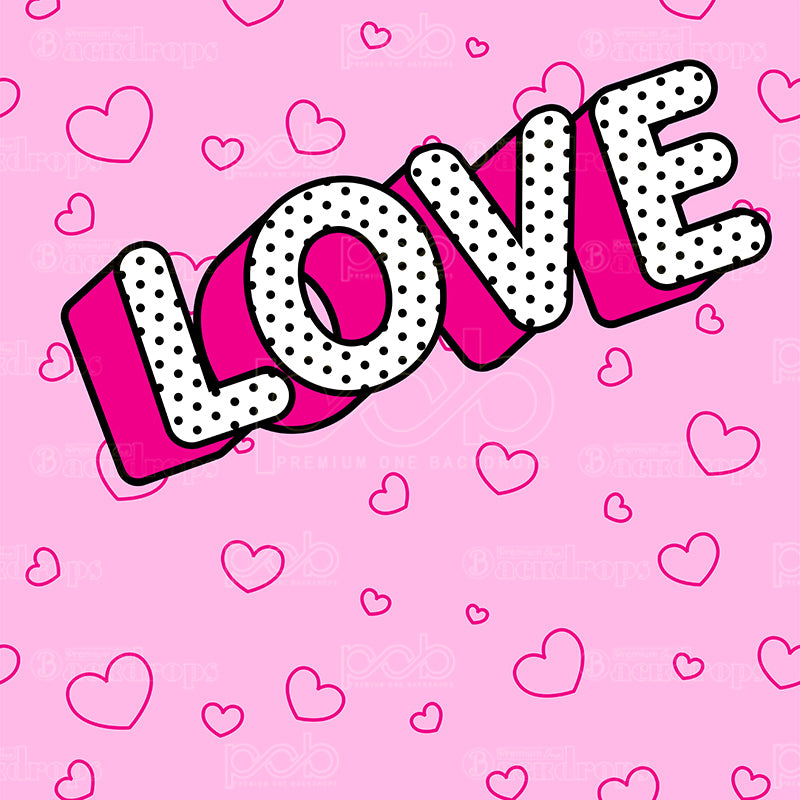 premium one pillowcover backdrops-Pink Hearts Lovefest