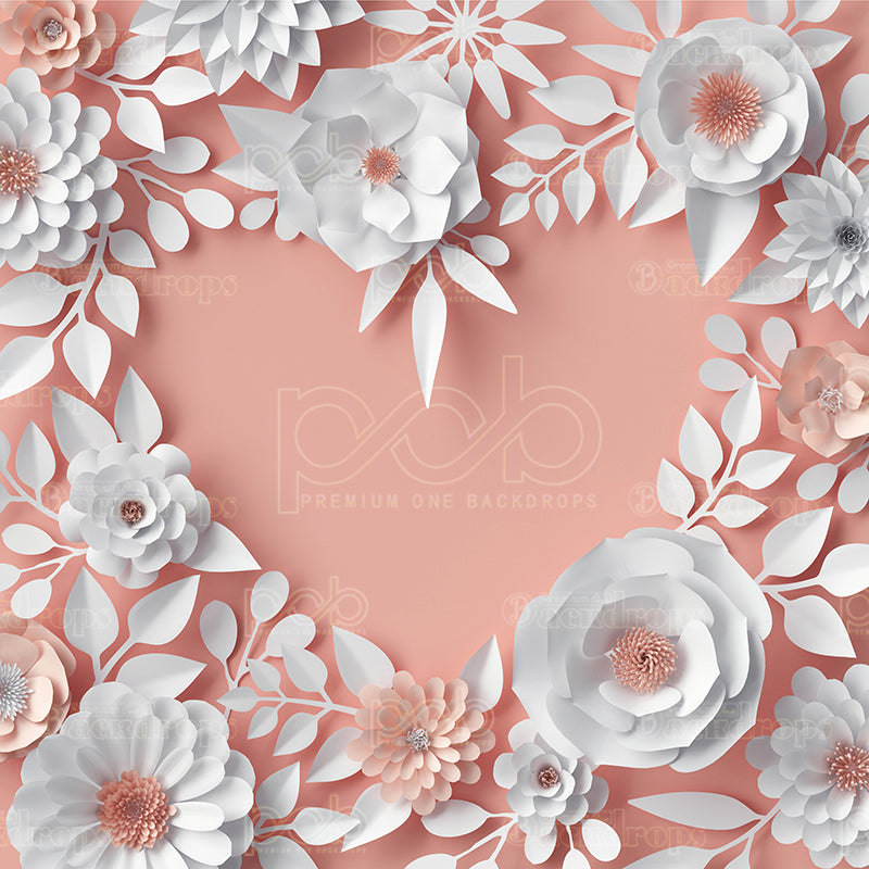 premium one pillowcover backdrops-Pink Paper Heart