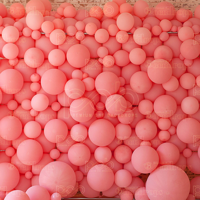 premium one pillowcover backdrops-Pink balloon wall