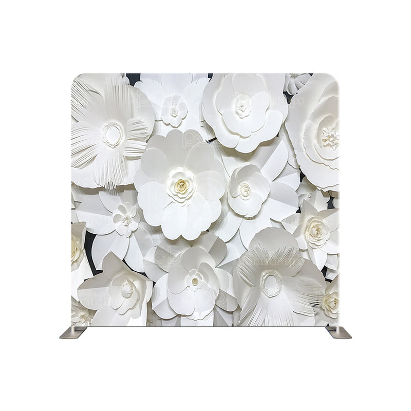 premium one pillow cover backdrops-Popping White Paper Flower