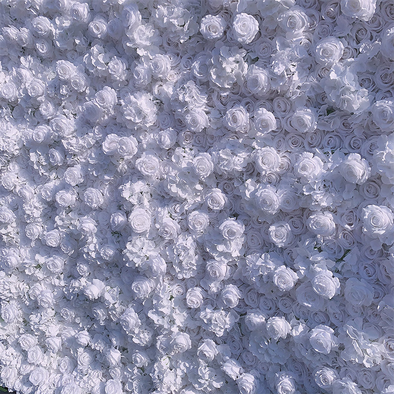 Pure White Rose Flower Wall