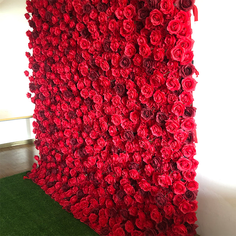 Pure Red Rose Flower Wall