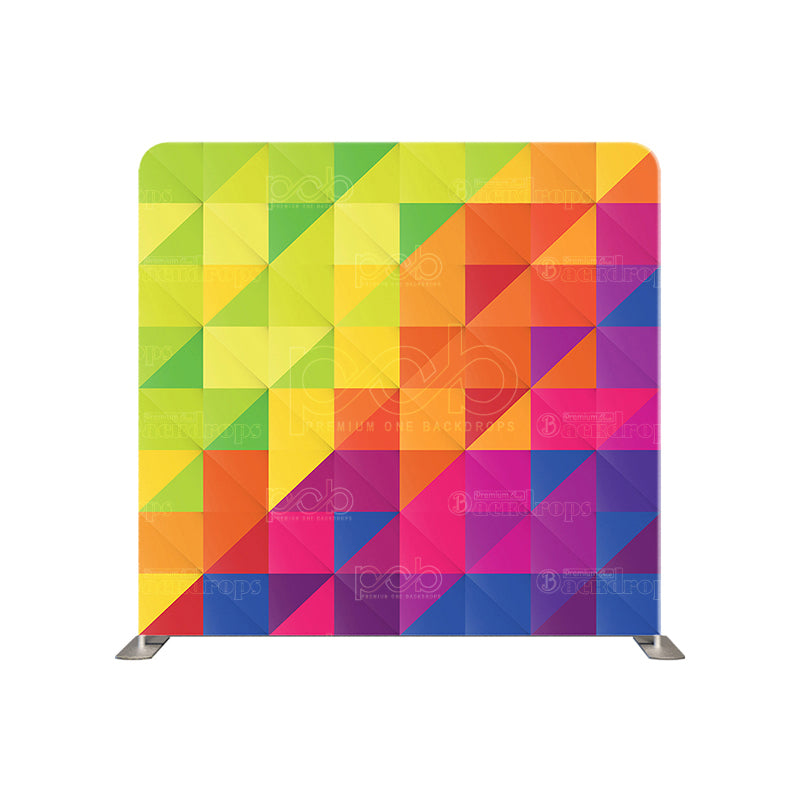 premium one pillow cover backdrops-Rainbow Squares