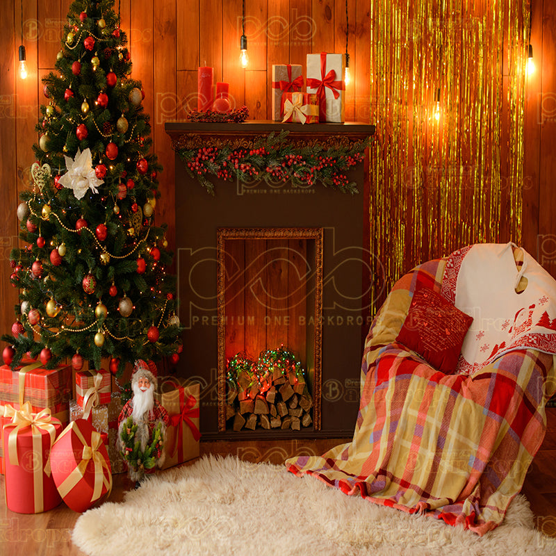 premium one pillowcover backdrops-Realistic Christmas