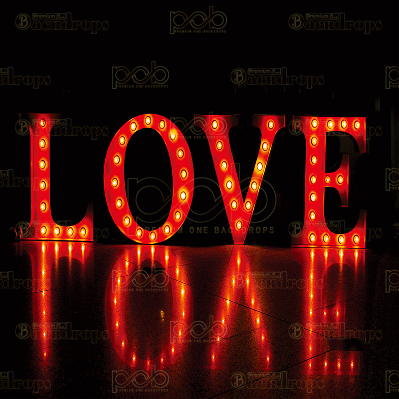 premium one pillowcover backdrops-Red Love Letters