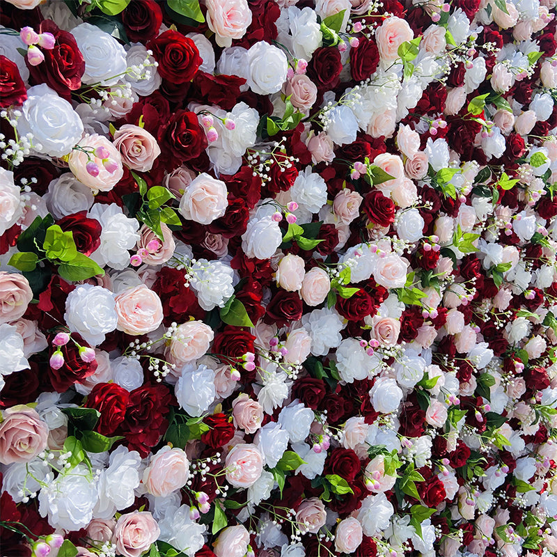 Red & White Rose Flower Wall