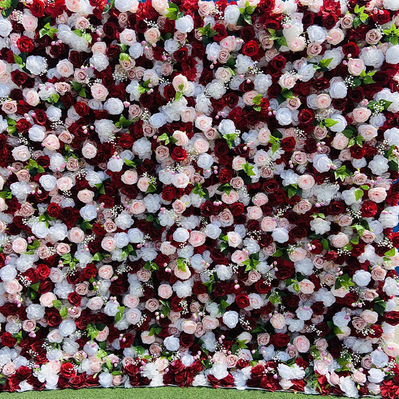 Red & White Rose Flower Wall