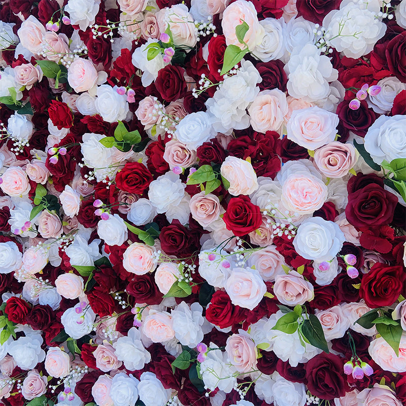 Red & White Rose Flower Wall