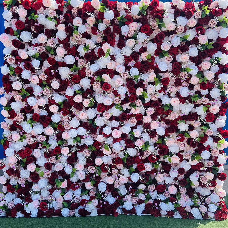 Red & White Rose Flower Wall