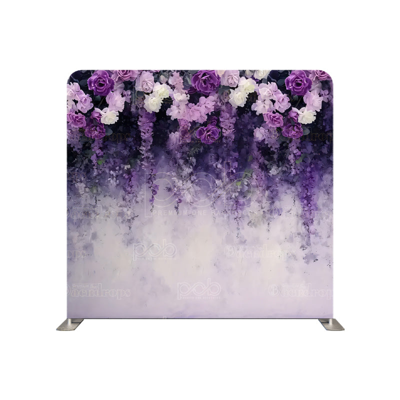 premium one pillow cover backdrops-Romantic Lavender White Floral backdrop