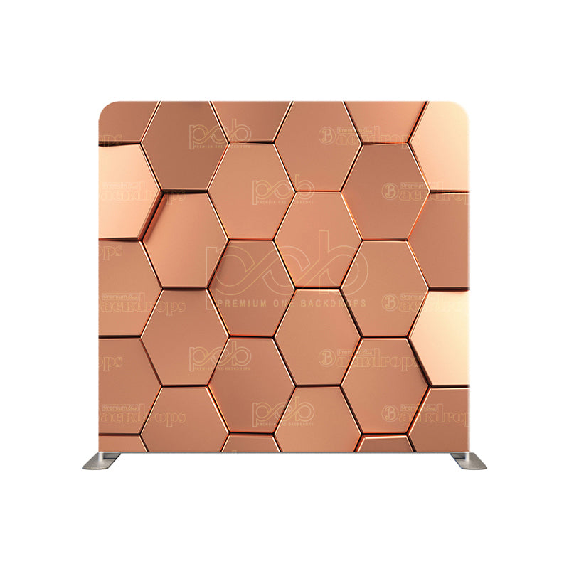 premium one pillow cover backdrops-Rose Gold Hexagon