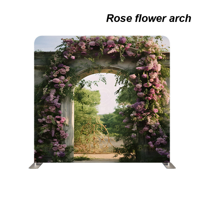 premium one pillowcover backdrops-Rose flower arch