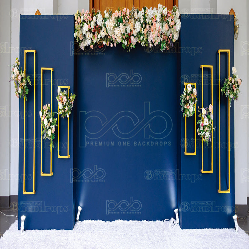 premium one pillowcover backdrops-Royal Blue Flowers