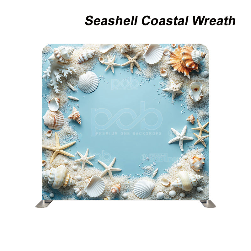 Pillow Cover Backdrop (Seashell Coastal Wreath)