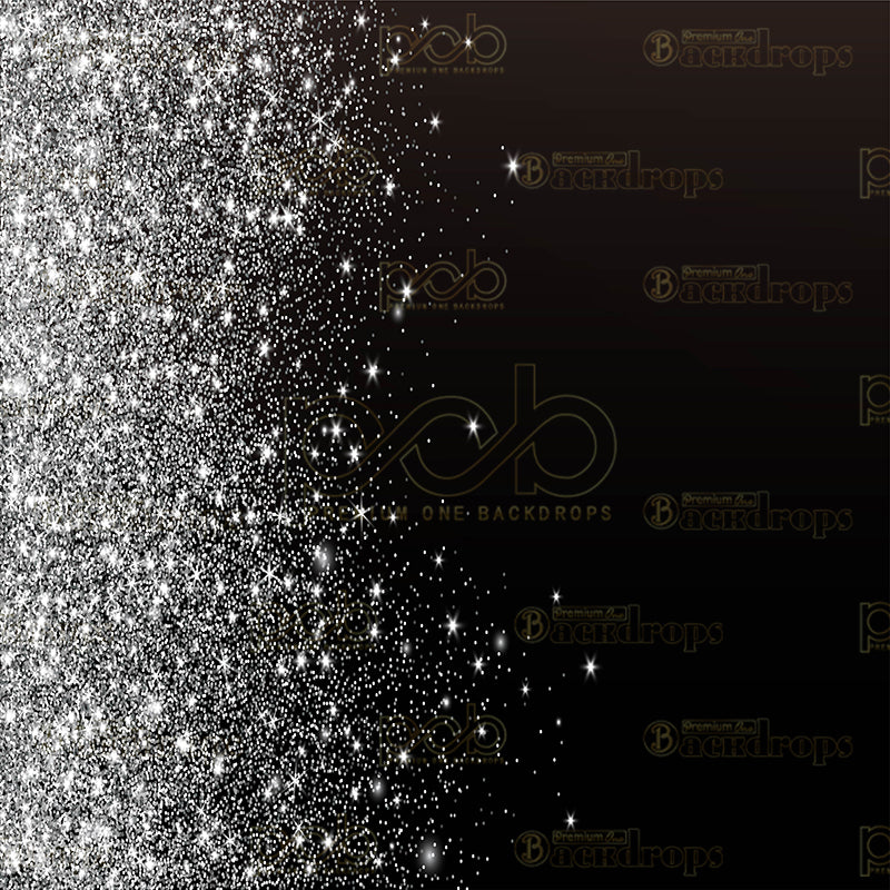 premium one pillowcover backdrops-Side Silver Glitter