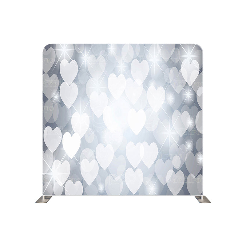 premium one pillow cover backdrops-Silver Hearts