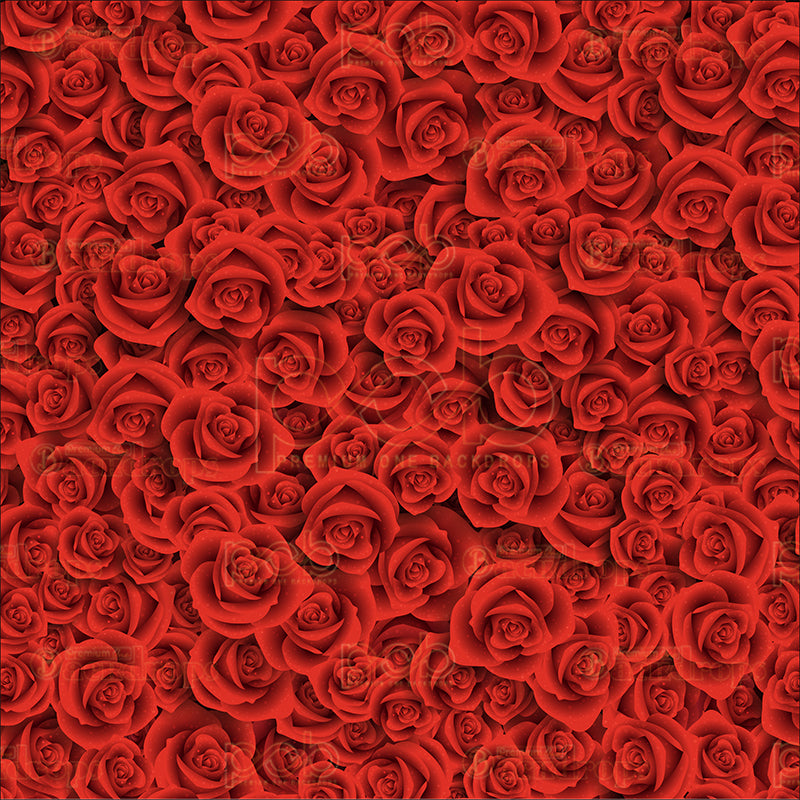 premium one pillowcover backdrops-Small Red Roses