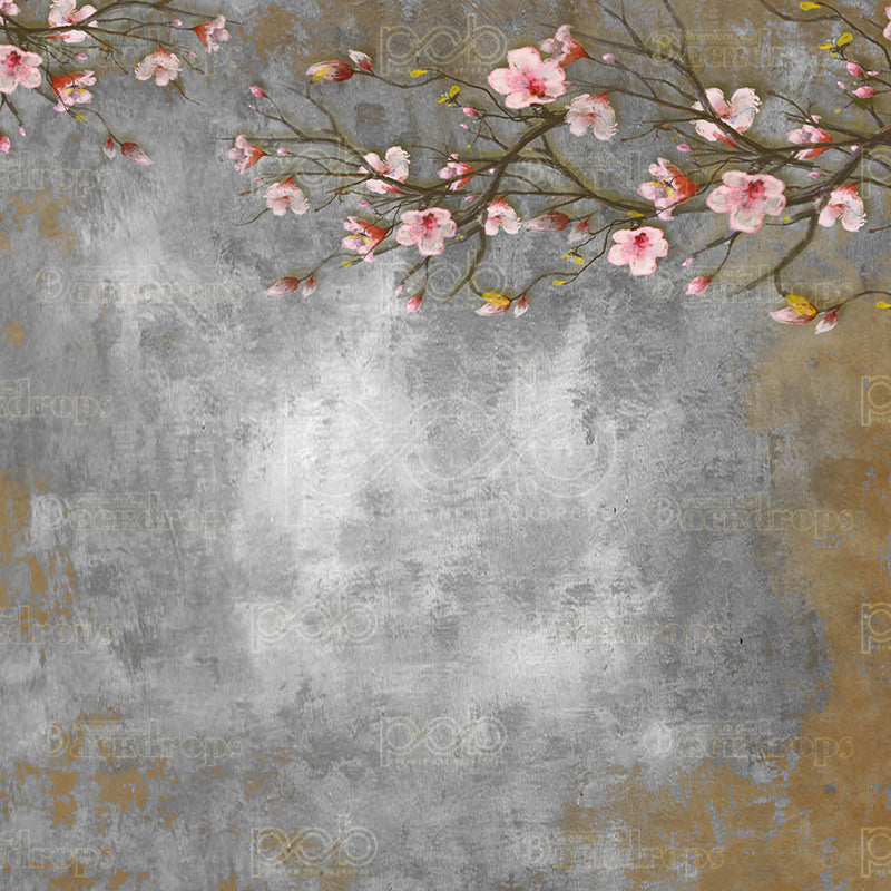 premium one pillowcover backdrops-Smokey Pink Flowers