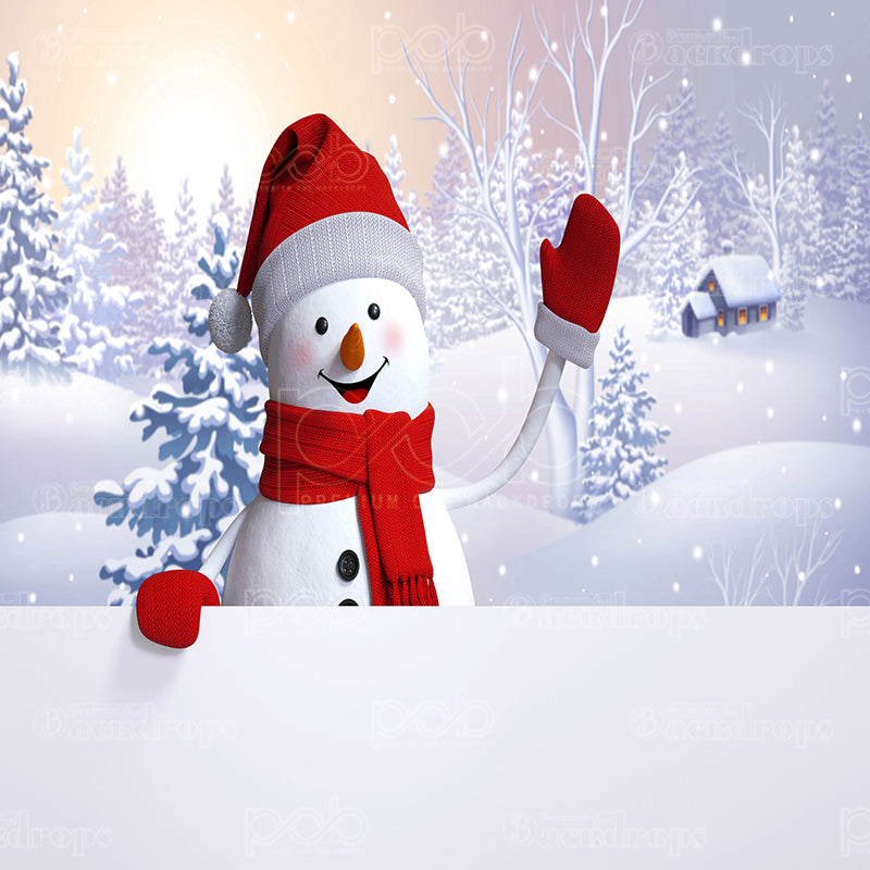 premium one pillowcover backdrops-Snowman