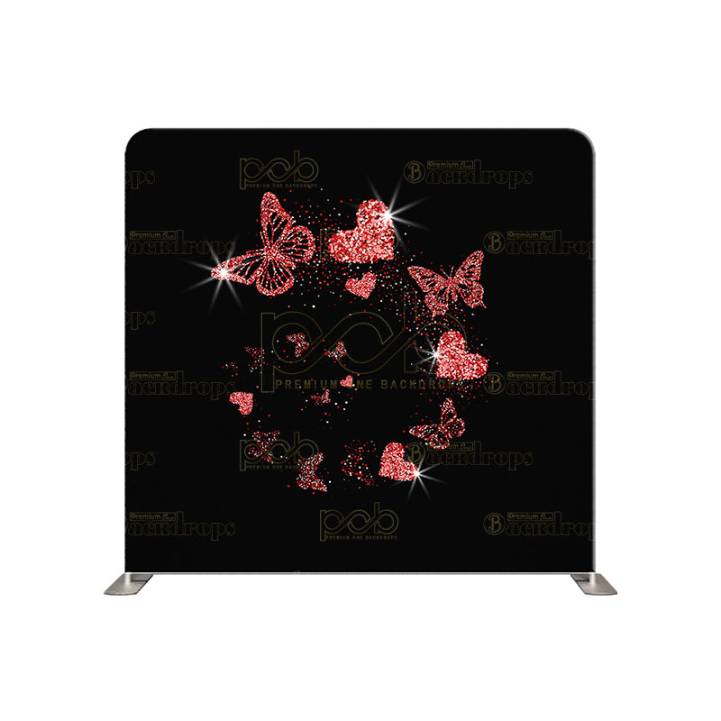 premium one pillow cover backdrops-Sparkly Butterfly Heart