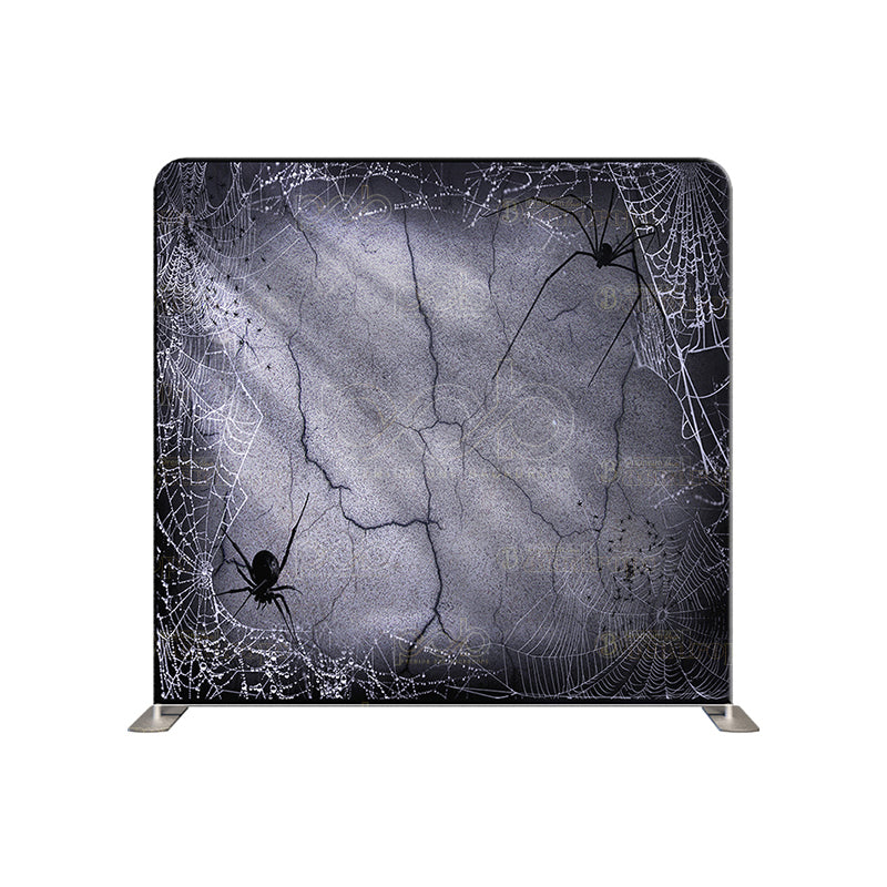 premium one pillow cover backdrops-Halloween Spiderweb Marble