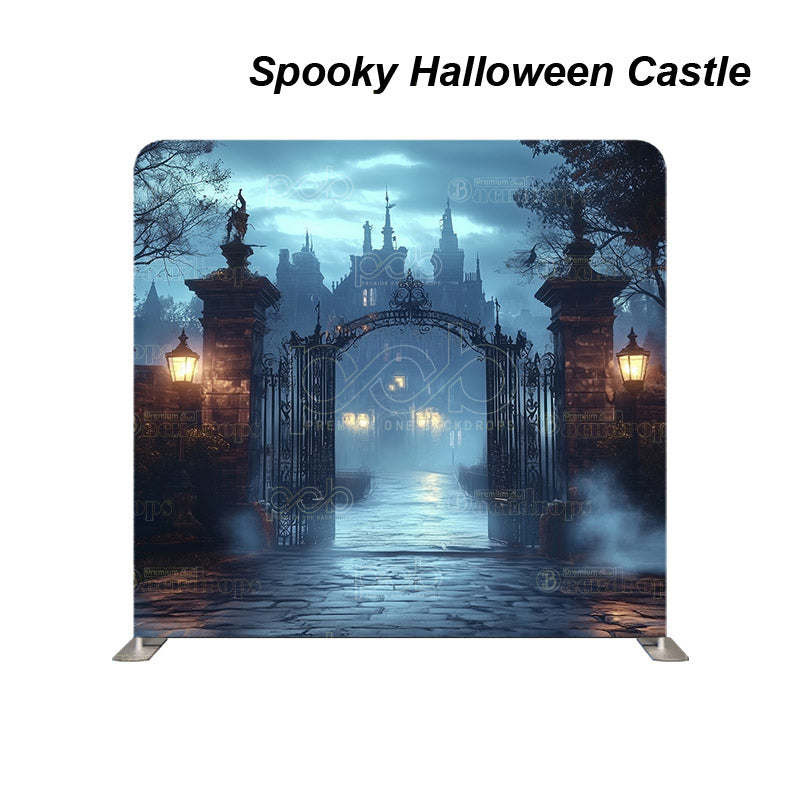 premium one pillowcover backdrops-Spooky Halloween Castle