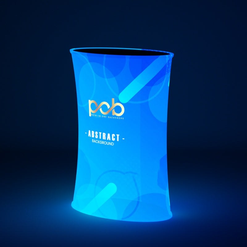 Spring Up Display Oval Counter with Led Lights