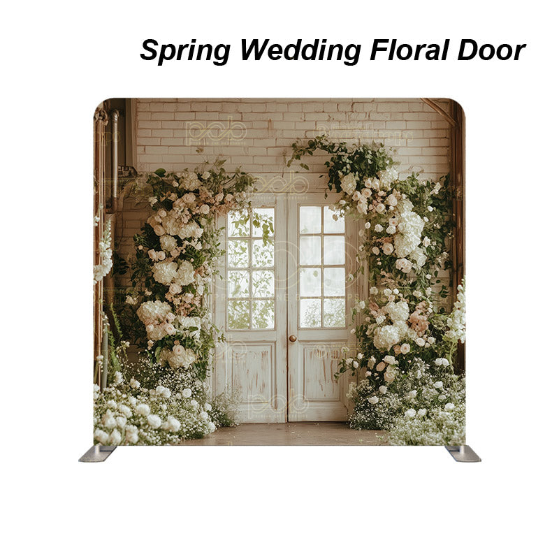 premium one pillowcover backdrops-Spring Wedding Floral Door