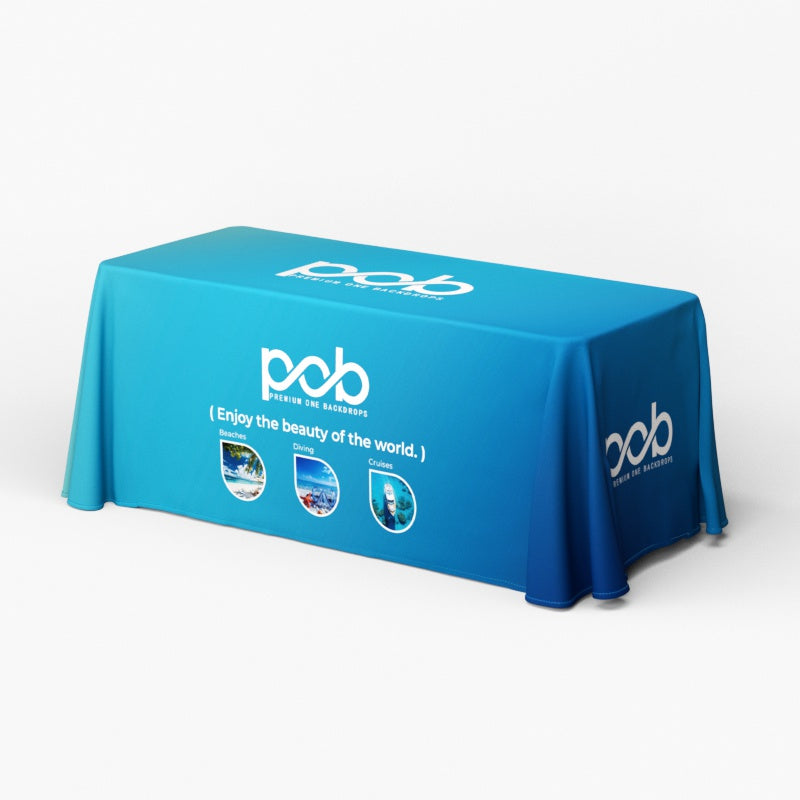 Full Color Table Cover with Logo, Open Back