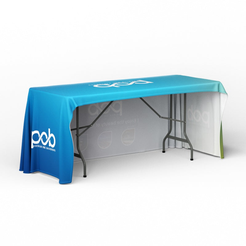 Full Color Table Cover with Logo, Open Back