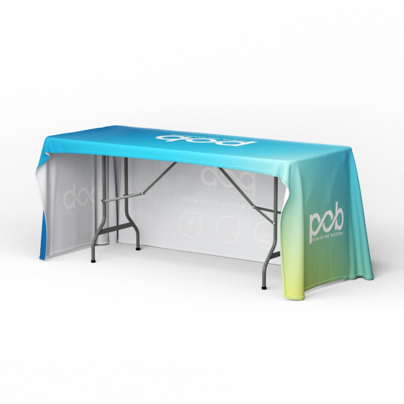 Full Color Table Cover with Logo, Open Back